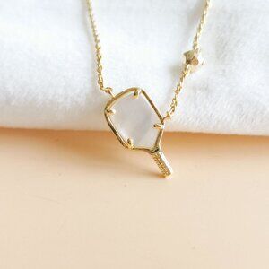 NEW Kendra Scott Pickleball Gold Ivory Mother-of-Pearl Necklace